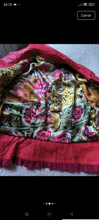 Cazadora de cuero roja