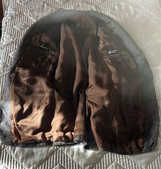 Americana vintage hombre marrón jaspeada