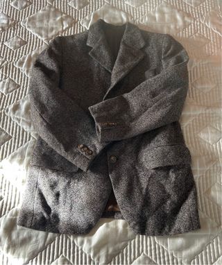 Americana vintage hombre marrón jaspeada