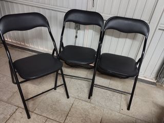 Sillas metálicas plegables negras
