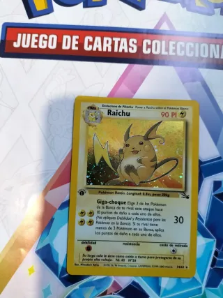 Carta Pokémon Raichu holo 1ª Edición Fossil