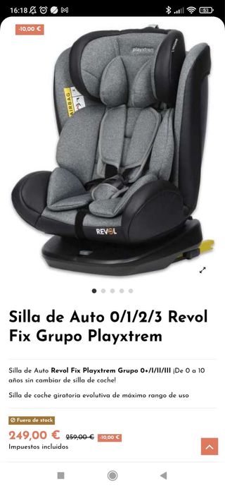 Silla de Coche Revol Fix Playxtrem 0+/I/II/III