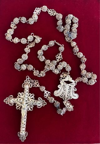 Rosario de Plata Filigrana Cordobesa antiguo