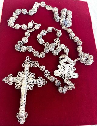 Rosario de Plata Filigrana Cordobesa antiguo