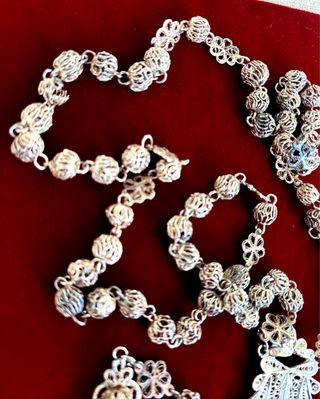 Rosario de Plata Filigrana Cordobesa antiguo