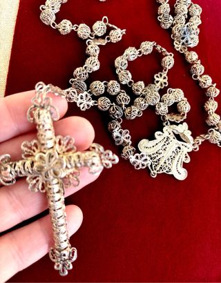 Rosario de Plata Filigrana Cordobesa antiguo