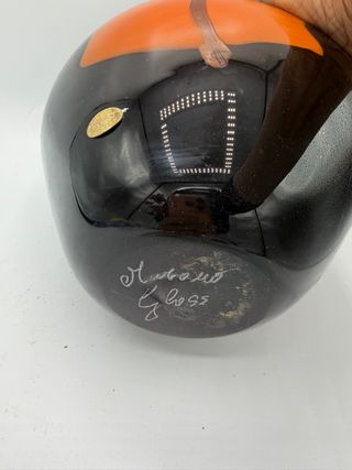 Vaso Murano Nero Arancio Vetro