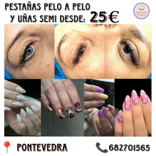 Pestañas pelo a pelo y uñas semi y alargamiento