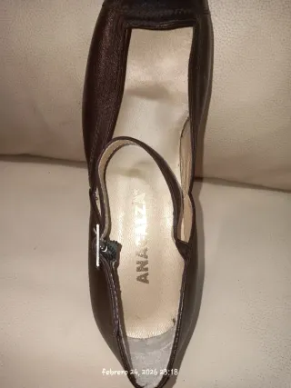 Zapatos tacón piel marrón oscuro T37
