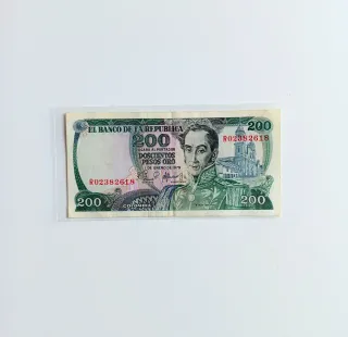 Billete REPOSICIÓN Colombia 200 Pesos Oro 1979