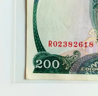 Billete REPOSICIÓN Colombia 200 Pesos Oro 1979