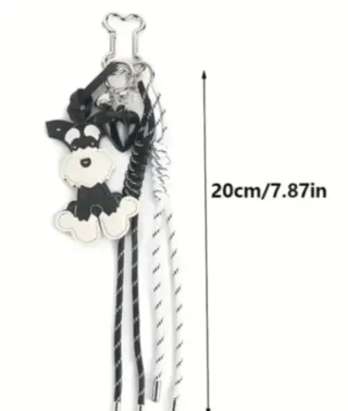 Llavero Perro Schnauzer y Corazón Negro