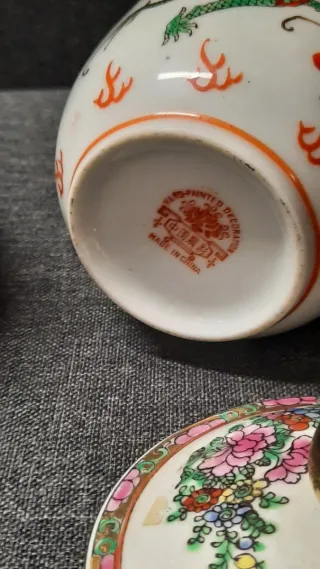 Coppia tazze vintage dragone