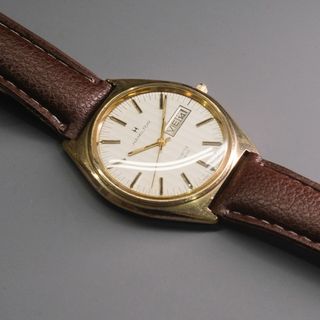 Hamilton Quartz Chapado Oro Día+Fecha