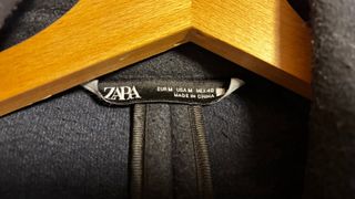 Abrigo Largo Zara Talla M Negro