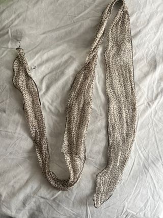 Foulard stretto fantasia beige/marrone