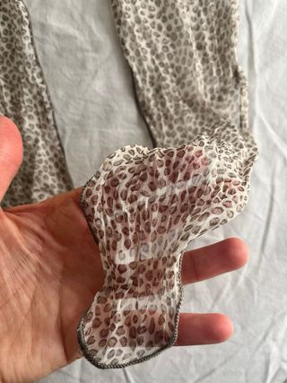 Foulard stretto fantasia beige/marrone