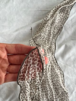 Foulard stretto fantasia beige/marrone