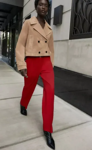 Pantalones rojos de vestir Zara