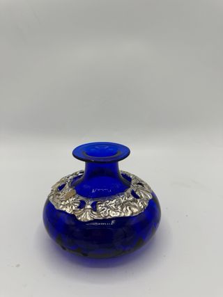 Vaso basso con ghiera im argento