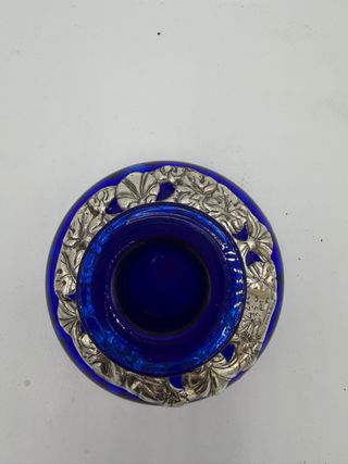 Vaso basso con ghiera im argento