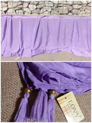 Pareo LOVY Morado con flecos y abalorios 90x180cm
