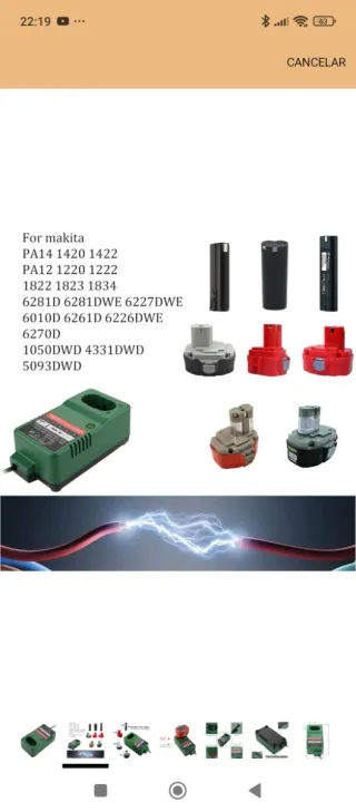 Cargador Batería Makita 7.2V-18V Ni-MH Ni-CD