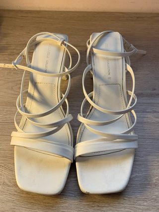 Tacones blancos tiras verano talla 38