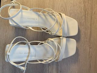 Tacones blancos tiras verano talla 38