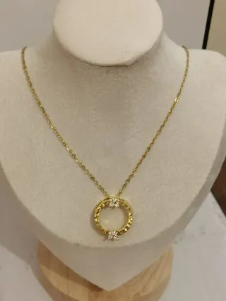 Conjunto collar, pendientes y anillo oro