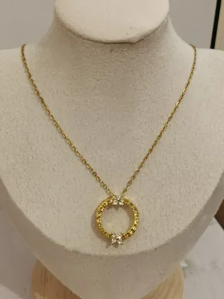 Conjunto collar, pendientes y anillo oro