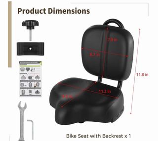 Sillín Bicicleta con Respaldo y acolchado