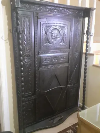 Perchero Antiguo Madera Tallada Estilo Castellano