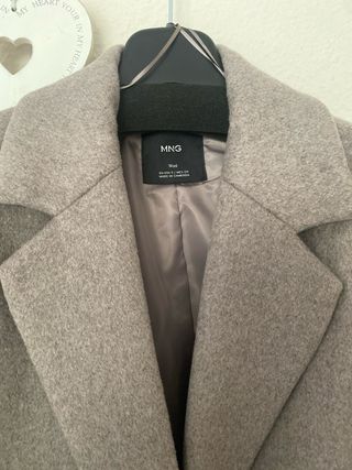 Abrigo Mango Lana Beige Marrón