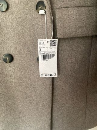 Abrigo Mango Lana Beige Marrón