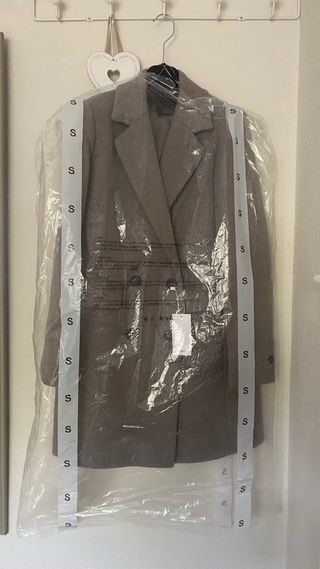 Abrigo Mango Lana Beige Marrón