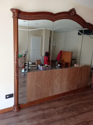 Espejo de salón madera y cristal