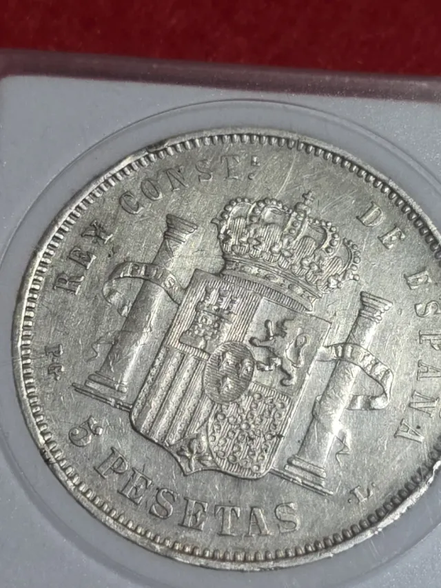 Moneda 5 Pesetas Plata 1893 Alfonso XIII