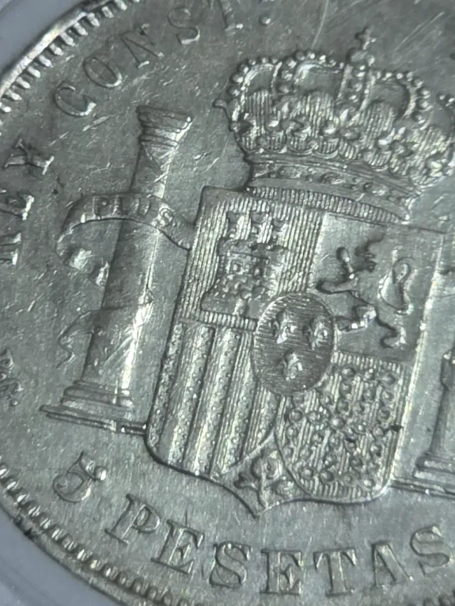 Moneda 5 Pesetas Plata 1893 Alfonso XIII