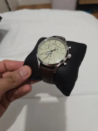 Reloj Boss Hombre Correa Marrón y Caja Plata