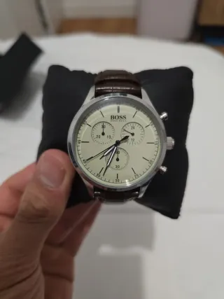 Reloj Boss Hombre Correa Marrón y Caja Plata