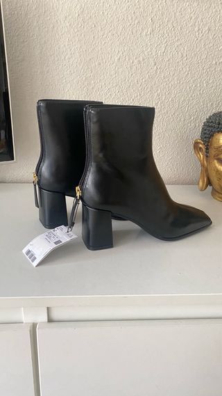 Botines Mango punta cuadrada tacón