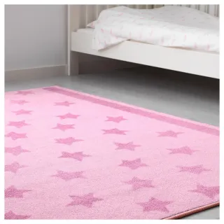 Alfombra infantil IKEA, color rosa. poliéster