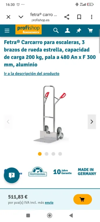 Carretilla Fetra para escaleras 200kg