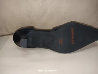 Zapatos de tacón piel negros talla 37