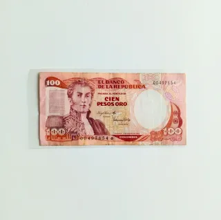 Billete REPOSICIÓN Colombia 100 Pesos Oro 1983