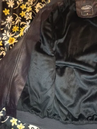 Chaqueta de cuero hombre negra