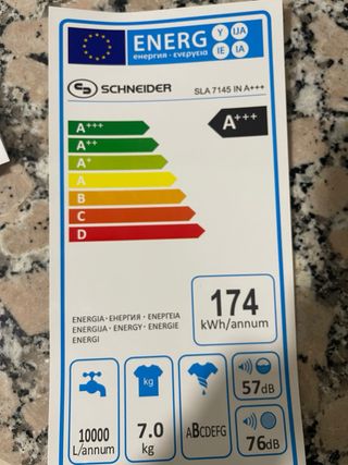 Lavadora Schneider 7Kg A+++ SLA 7145 IN
