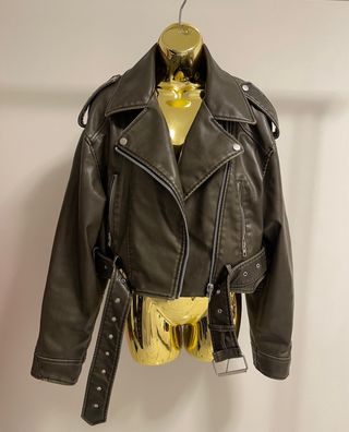Casaco Biker Zara Verde Oliva