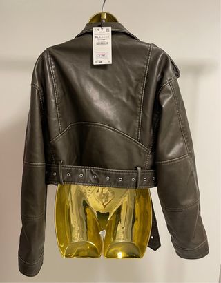 Casaco Biker Zara Verde Oliva